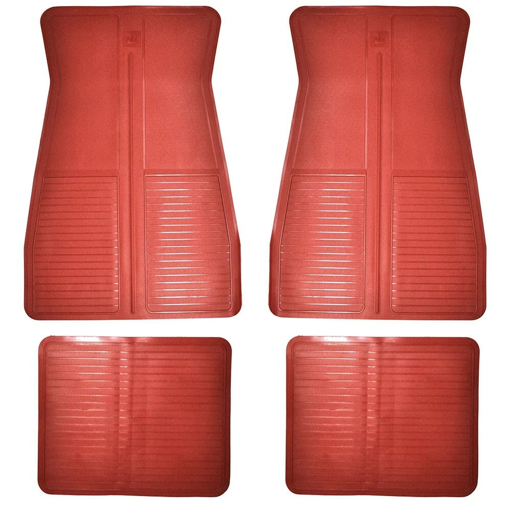 1973 Pontiac Grand Prix 69-UP RUBBER FLOOR MATS - SET OF 4 FACTORY RUBBER GM OEM STYLE FLOOR MATS (RED) | IN11161Z