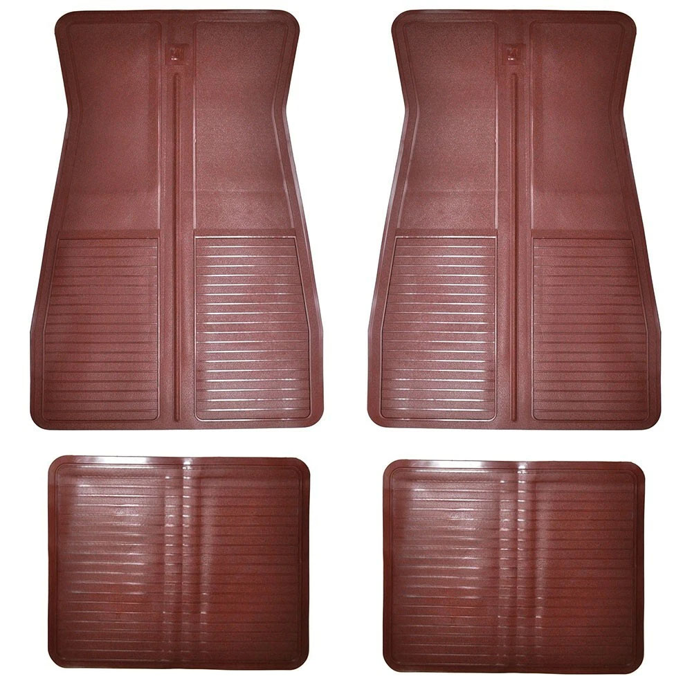 1974 Pontiac Grand Prix 69-UP RUBBER FLOOR MATS - SET OF 4 FACTORY RUBBER GM OEM STYLE FLOOR MATS (MAROON) | IN11157Z