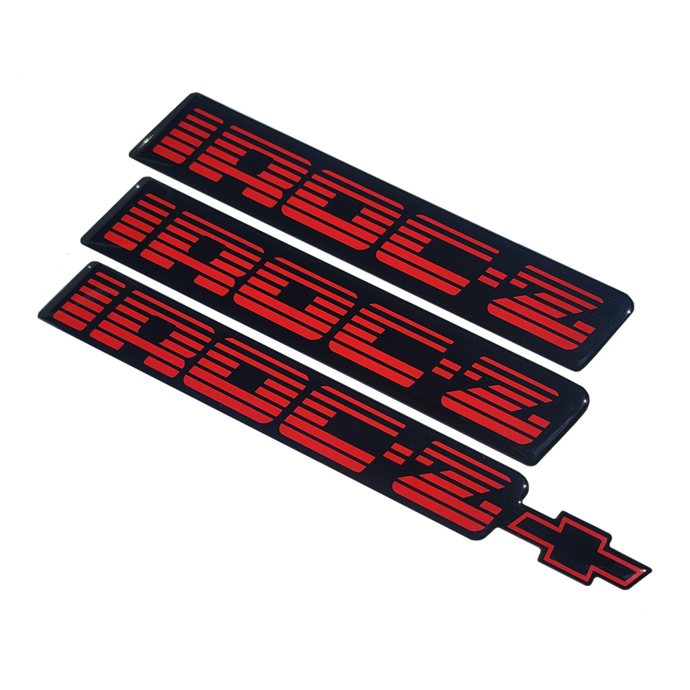 1988 Chevrolet Camaro ROCKER PANEL EMBLEM IROC-Z SET â€“ RED | EM9631R