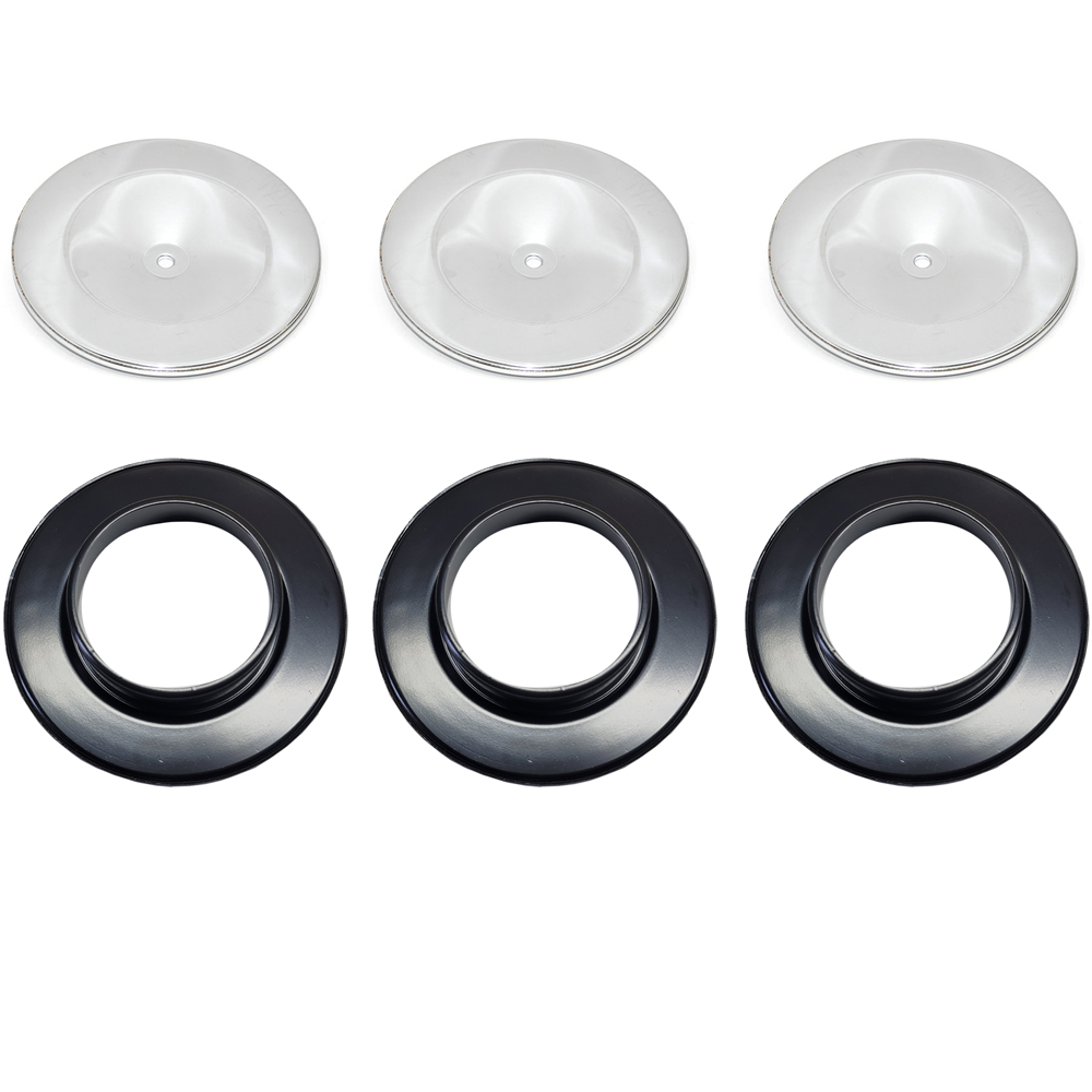 1966 Pontiac GTO/LeMans/Tempest TRI POWER AIR CLEANER CHROME LID AND BASE SET (DOES NOT INCLUDE FILTER ELEMENTS) | TP3543Z