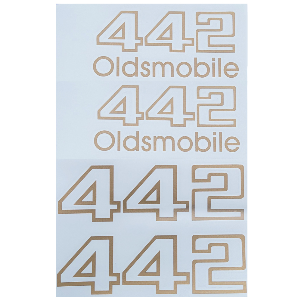 1987 Oldsmobile Cutlass/442/F85 442 LOGO ONLY KIT FOR DOOR, TRUNK & NOSE GOLD | DC1823T
