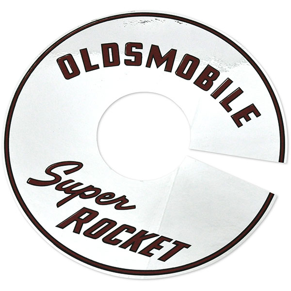 1966 Oldsmobile Cutlass/442/F85 SUPER ROCKET AIR CLEANER DECAL (2-V) 7 1/2 (SILVER) (D00169) | DC1865T