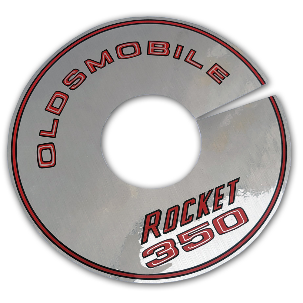 1968 Oldsmobile Cutlass/442/F85 ROCKET 350 (4V) AIR CLNR DECAL 11 SILVER (D00165) | DC1880T