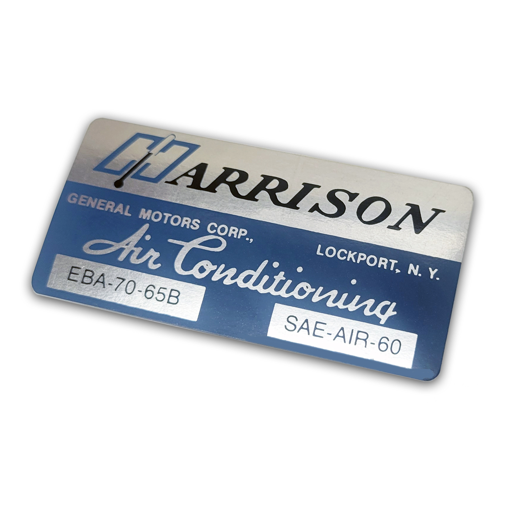 1965 Oldsmobile Cutlass/442/F85  HARRISON AIR COND EVAP BOX DECAL  (D00242) | DC2078T