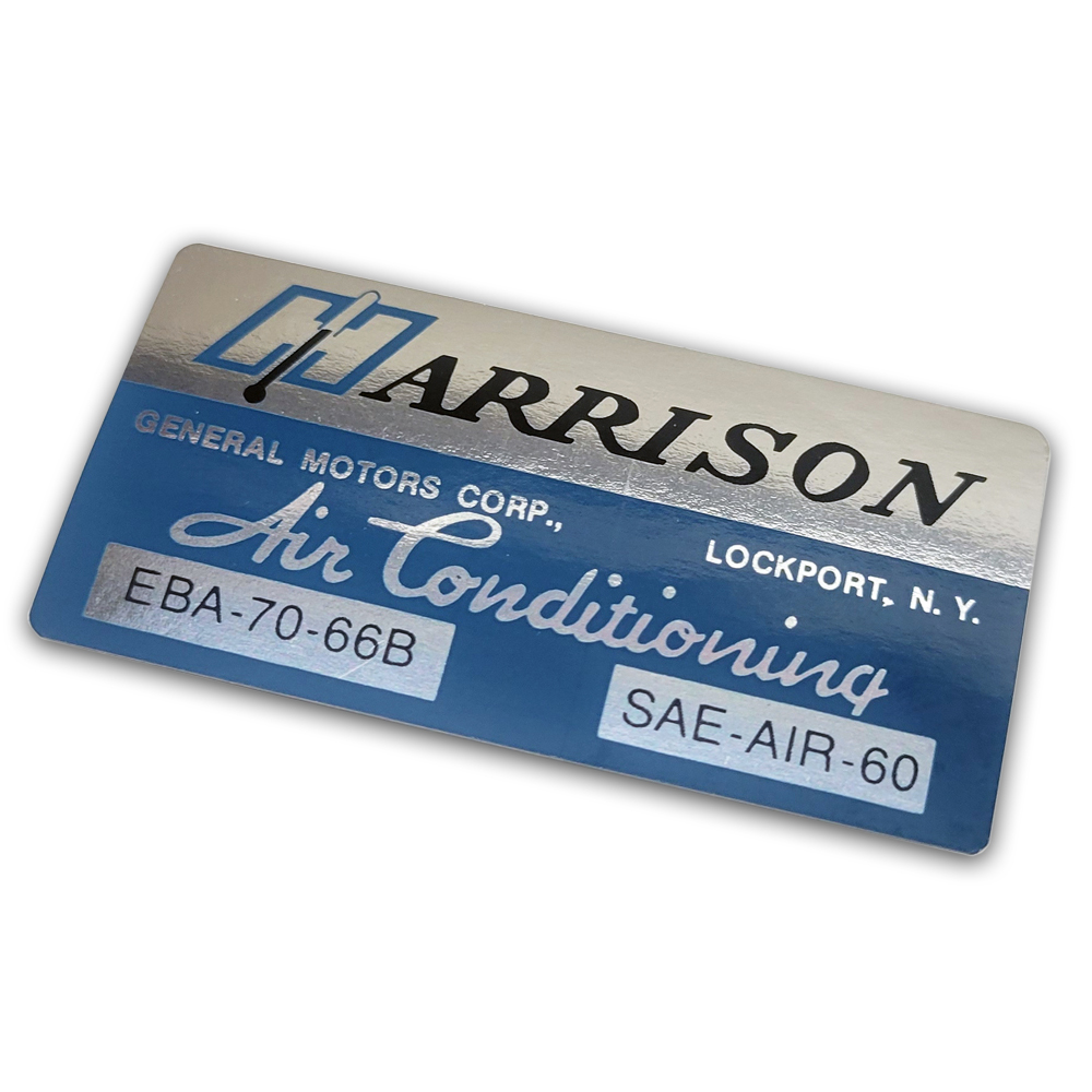 1966 Oldsmobile Cutlass/442/F85  HARRISON AIR COND EVAP BOX DECAL  (D00243) | DC2080T