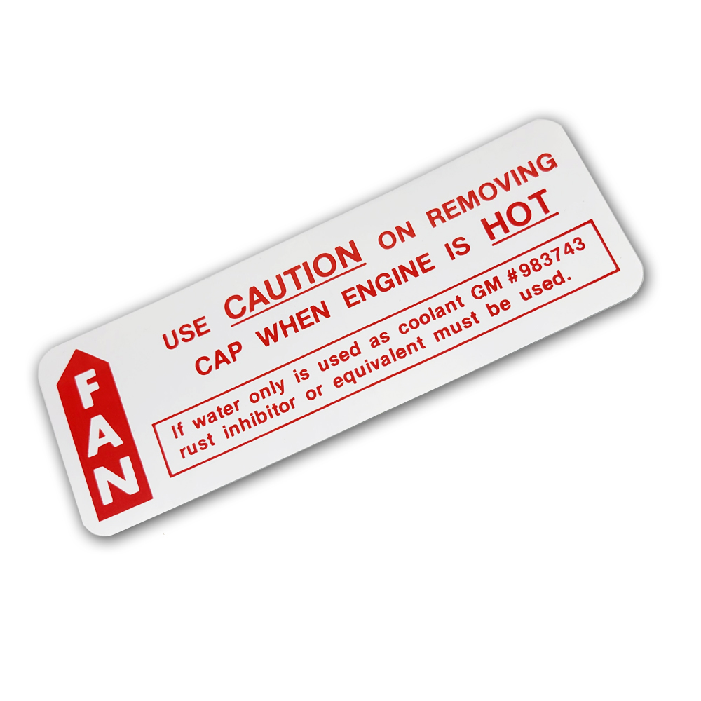1966 Oldsmobile Cutlass/442/F85 COOLING SYSTEM CAUTION DECAL (D00476) | DC2081T