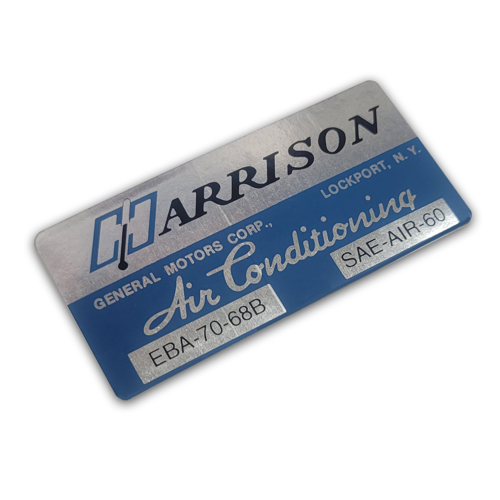 1968 Oldsmobile Cutlass/442/F85  HARRISON AIR COND EVAP BOX DECAL  (D00245) | DC2088T