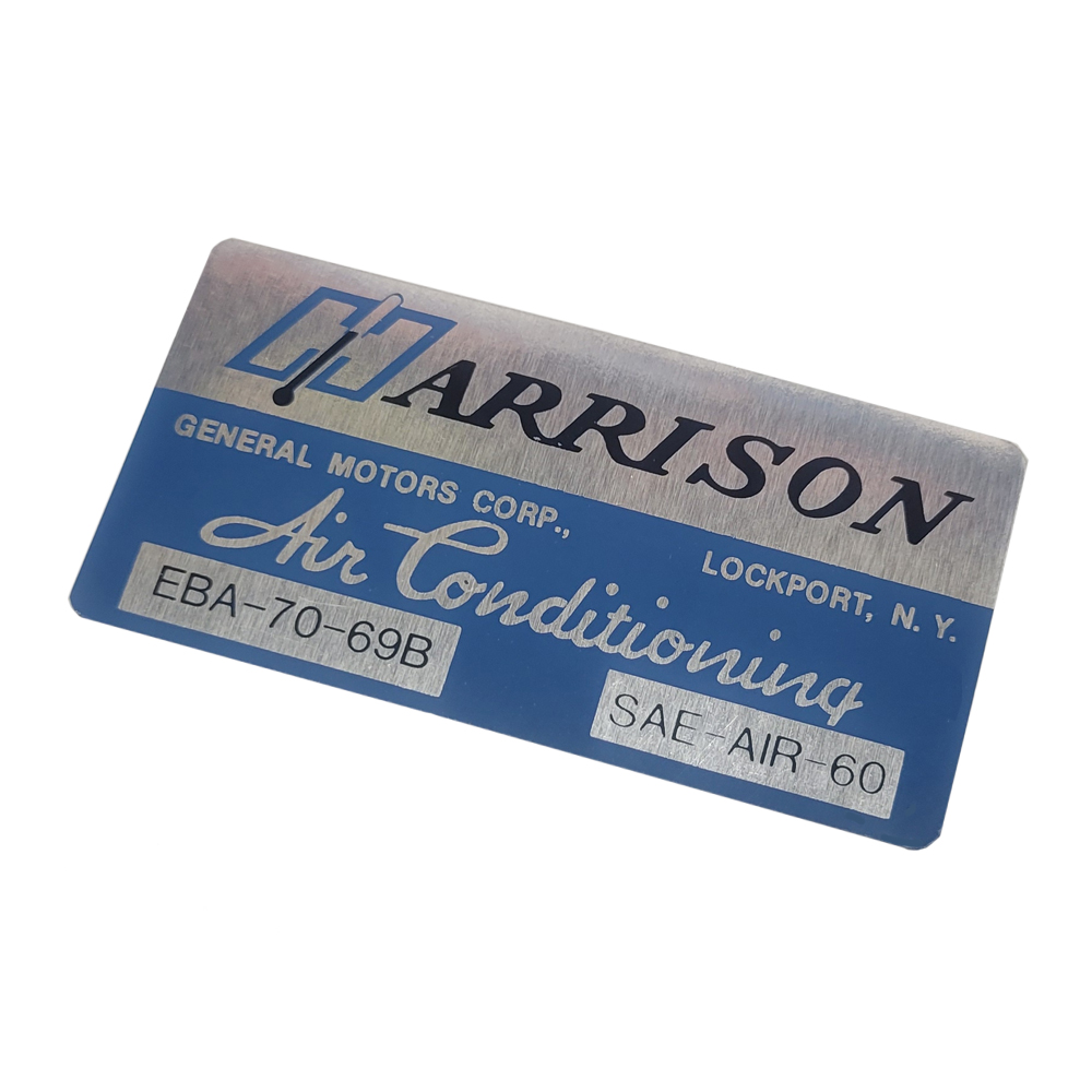 1969 Oldsmobile Cutlass/442/F85  HARRISON AIR COND EVAP BOX DECAL  (D00246) | DC2092T