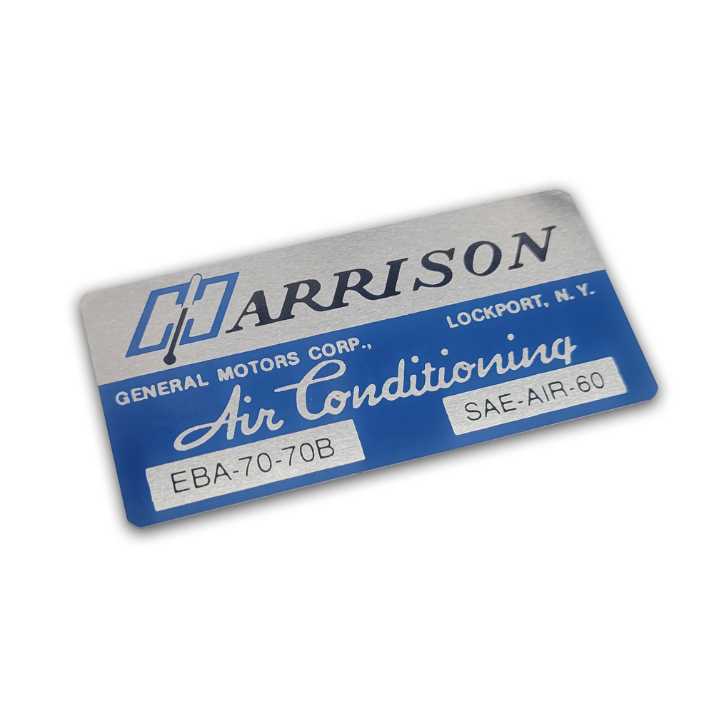 1970 Oldsmobile Cutlass/442/F85  HARRISON AIR COND EVAP BOX DECAL  (D00247) | DC2094T