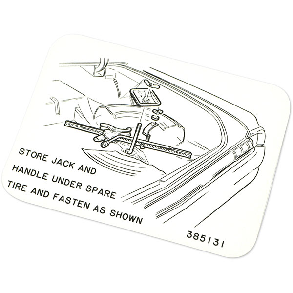 1964 Oldsmobile Cutlass/442/F85  A BODY TIRE STOWAGE DECAL  (D00111) | DC2221T