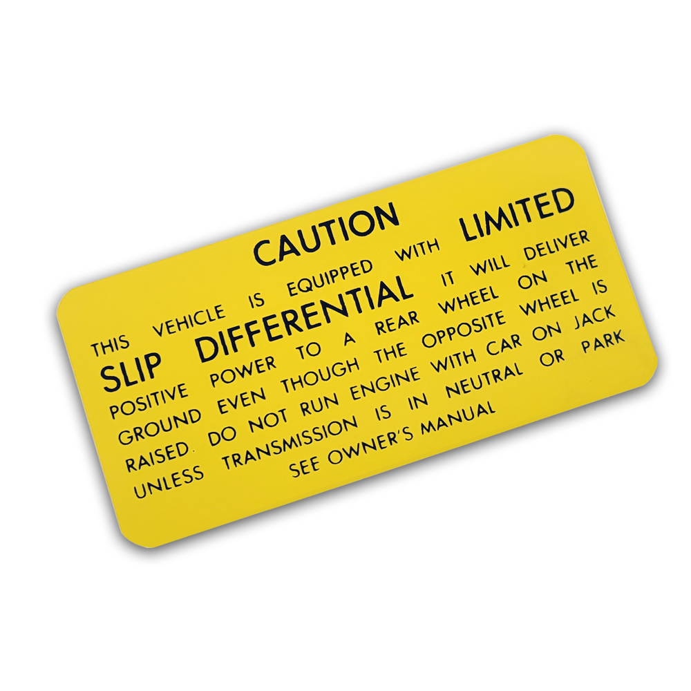 1975 Oldsmobile Cutlass/442/F85  CANADA LIMITED SLIP CAUTION DECAL (D00328) | DC2237T