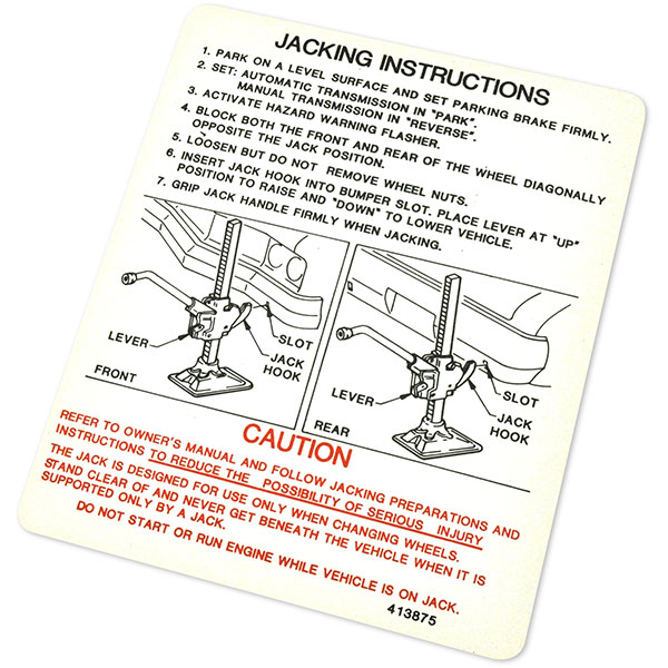 1973 Oldsmobile Cutlass/442/F85  A & E BODY JACK INSTRUCTION  (D00127) | DC2239T
