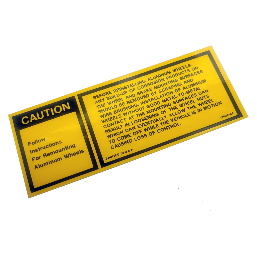 1981 Oldsmobile Cutlass/442/F85  ALUMINUM WHEEL INSTRUCTION DECAL (D00235) | DC2250T