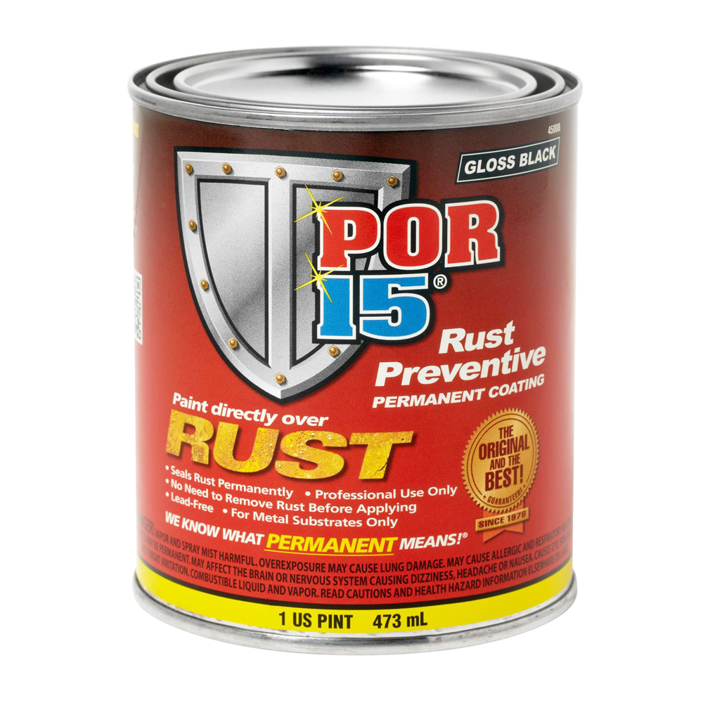 1974 Pontiac GTO/LeMans/Tempest POR 15 RUST PREVENTATIVE PAINT (BLACK-GLOSS) PINT | PT2139Z