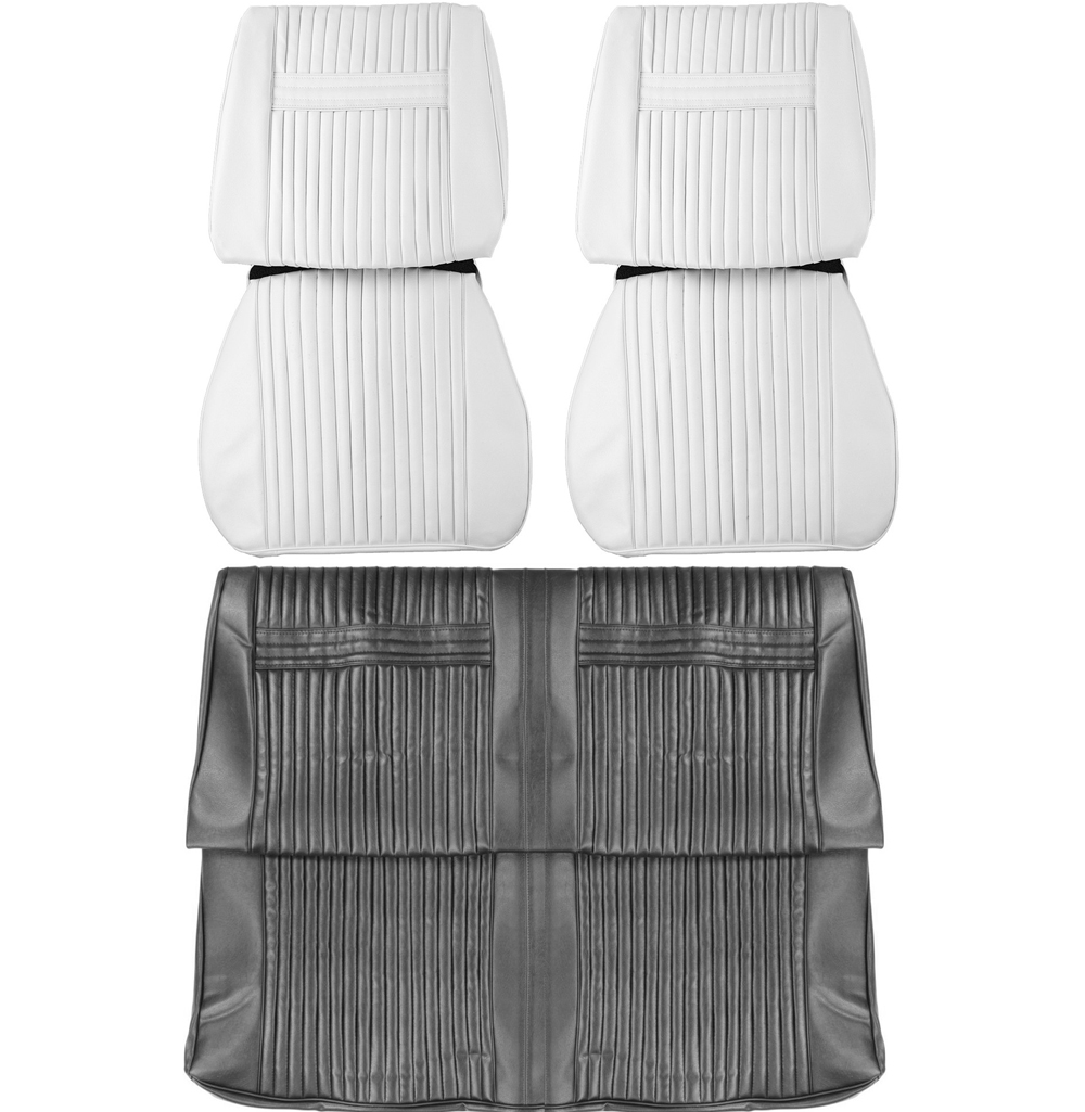 1964 Oldsmobile Cutlass/442/F85 FRONT BUCKETS & REAR BENCH SEAT COVER SET (HOLIDAY PUI) COUPE | IN2884T