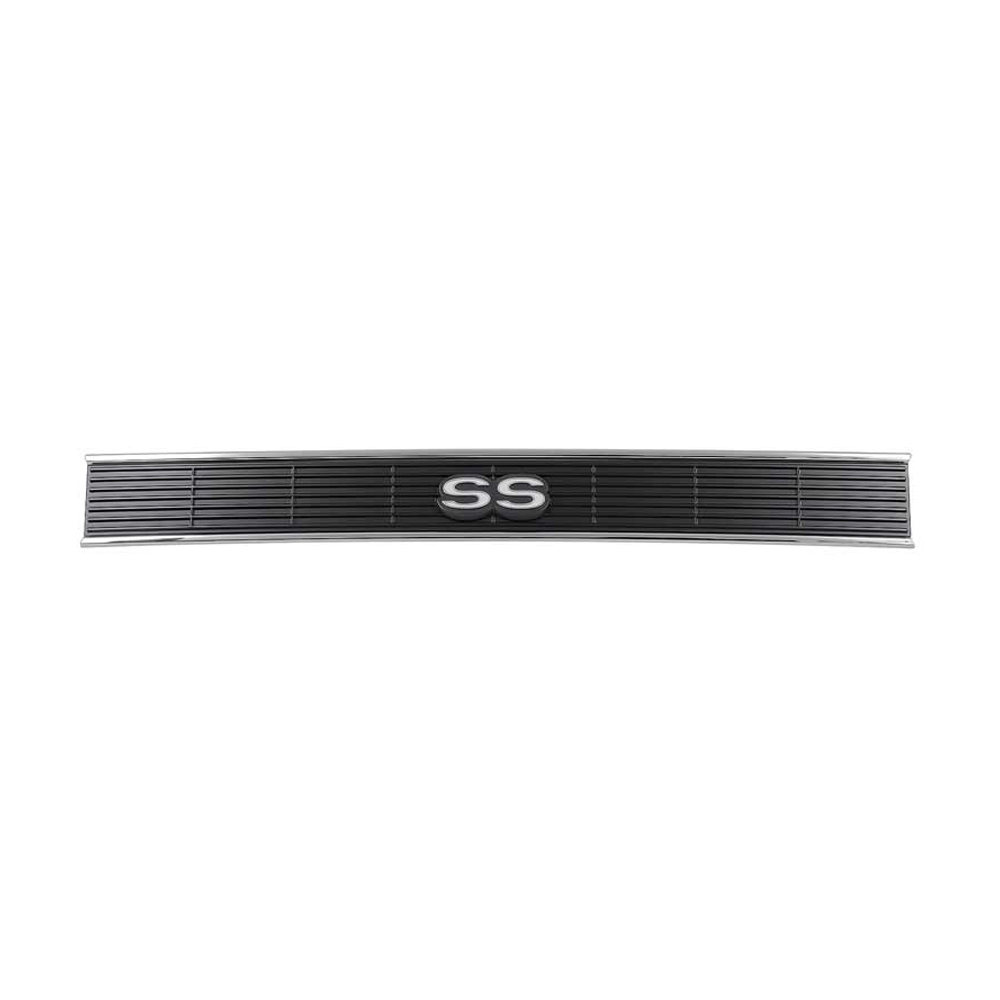 1972 Chevrolet Nova/Chevy II SS REAR CHROME & BLACK PANEL WITH SS EMBLEM - MADE OUT OF CHROME PLATED PLASTIC | XP3483N