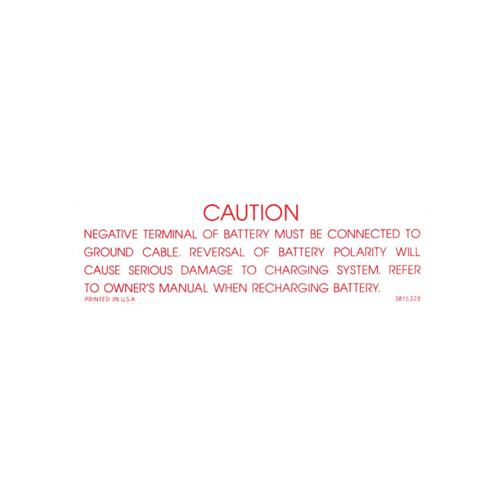 1963 Chevrolet Nova/Chevy II  battery caution decal (Dc0890) | DC1596N