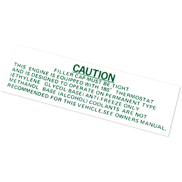 1965 Chevrolet Nova/Chevy II COOLING SYSTEM CAUTION DECAL (DC0469) | DC1608N