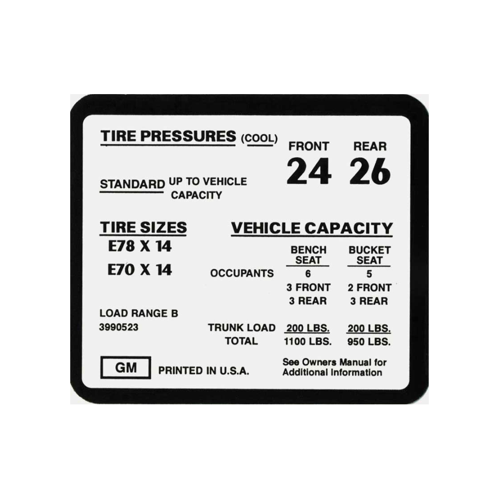 1971 Chevrolet Nova/Chevy II SUPER SPORT E78 X 14