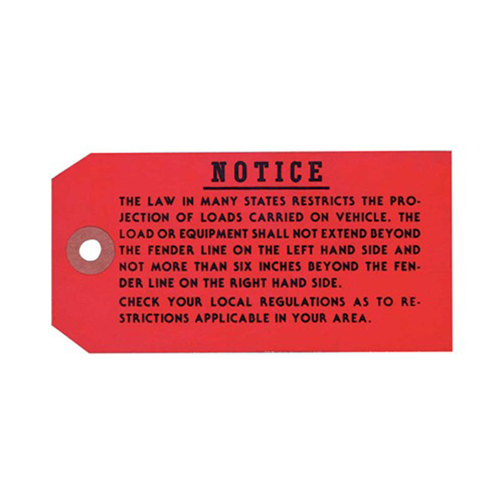1968 Chevrolet El Camino LUGGAGE RACK INSTRUCTION TAG (DC1036) | DC2197C