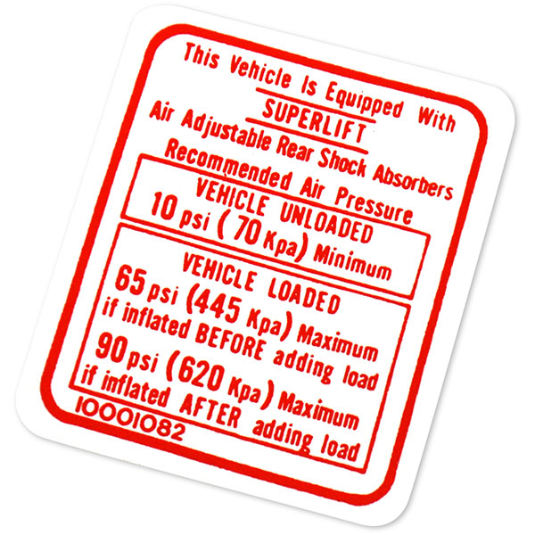 1975 Chevrolet Nova/Chevy II AIR SHOCK INSTRUCTION DECAL (DC0460) | DC1805N