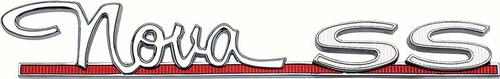 1964 Chevrolet Nova/Chevy II FRONT FENDER EMBLEM; WITH WHITE SS LETTERING; EACH; GM LICENSED | EM1975N