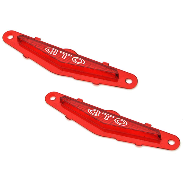1969 Pontiac GTO/LeMans/Tempest REAR QUARTER SIDE MARKER LENSES NEW (RED WITH GTO EMBOSSED) - PR | XL4184G