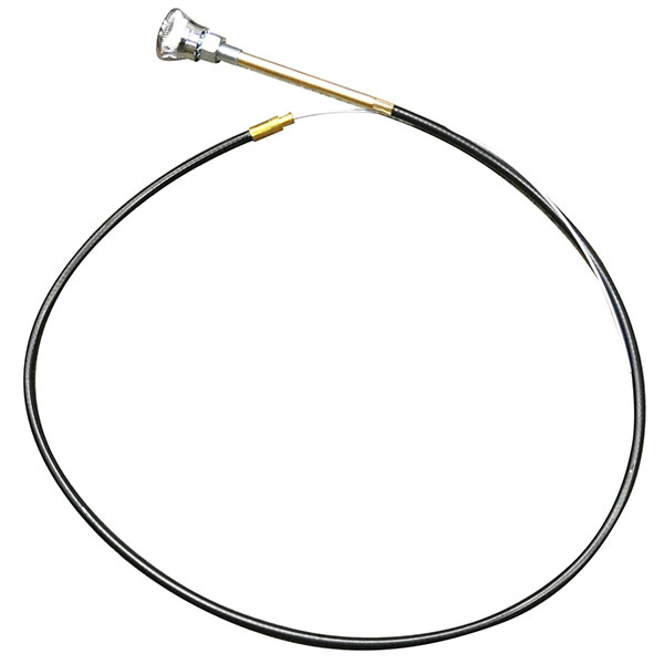 1969 Pontiac GTO/LeMans/Tempest RAM AIR CABLE WITH KNOB LOWER - GOES FROM THE RAM AIR PAN TO INSIDE CAR AND CONNECTS TO THE CABLE SUPPORT BRACKET. THE CABLE COMES WITH CORRECT CHROME KNOB | CW4633Z
