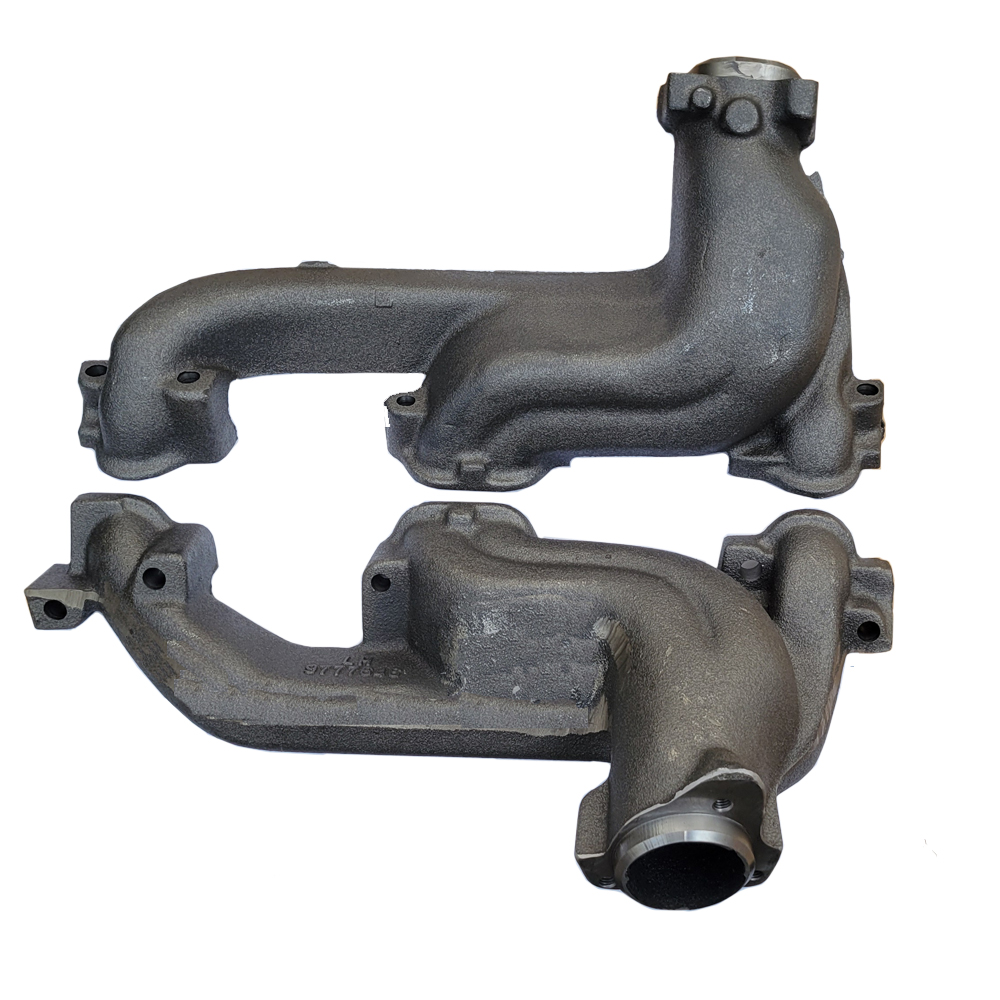 1966 Pontiac GTO/LeMans/Tempest RAM AIR H/O EXHAUST D-PORT MANIFOLDS (WILL WORK ON 64-67) 3 BOLT EXHAUST FLANGE ON BOTH MANIFOLDS (9777646 LH & 9777642 RH) - PR | EX2345G