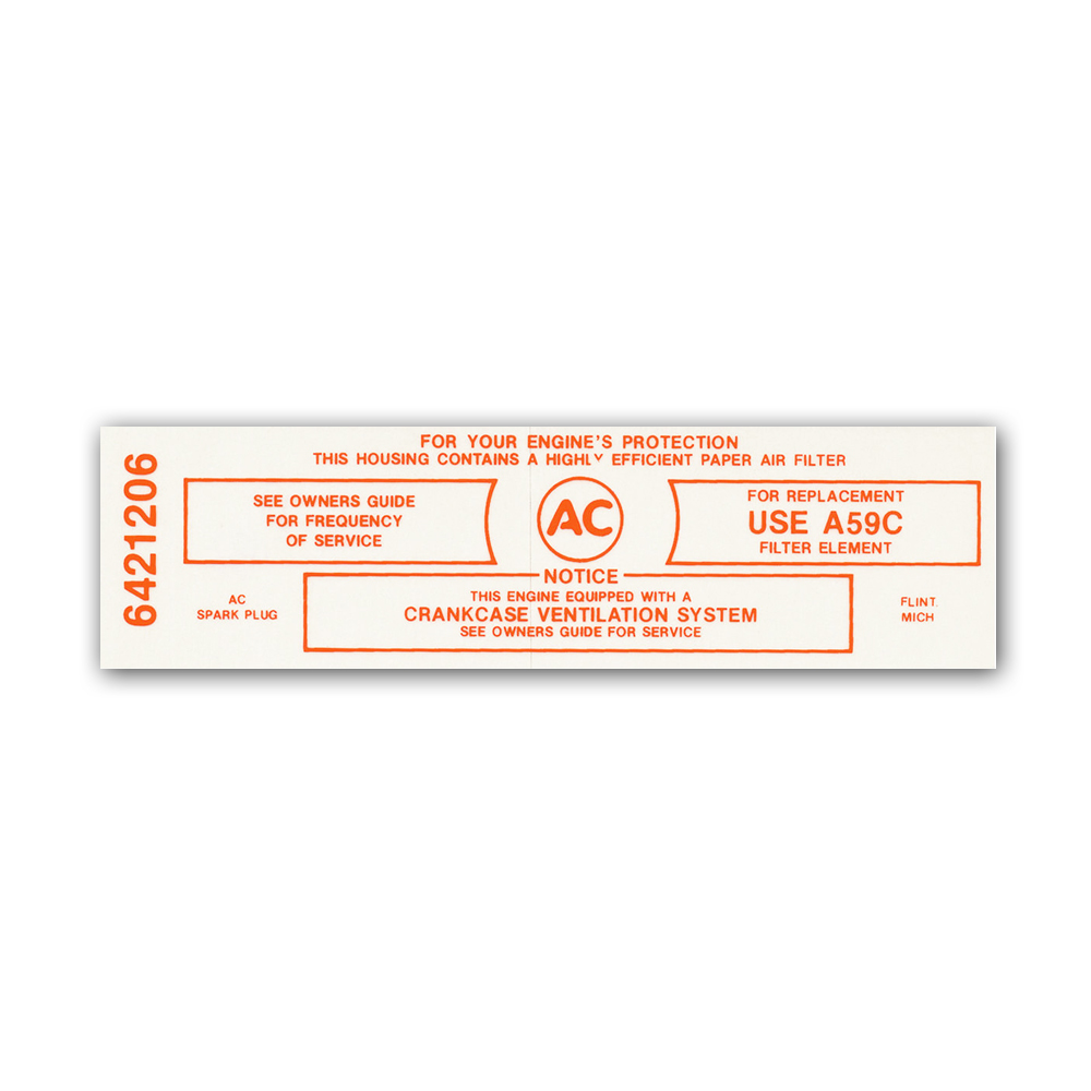 1965 Pontiac GTO/LeMans/Tempest 3 X 2 421 AIR CLEANER SERVICE INSTRUCTIONS RED (DT0458) | DC1837G