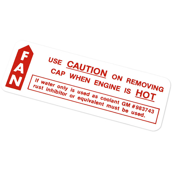 1964 Pontiac GTO/LeMans/Tempest PONTIAC 64-65 GTO CAUTION FAN DECAL (DT0014) | DT0014