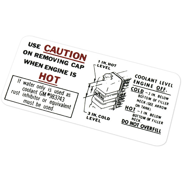 1966 Pontiac GTO/LeMans/Tempest  PONT CAUTION CLNG SYSTEM DEC  (DT0028) | DC1851G