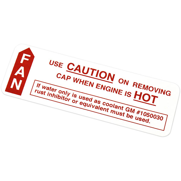 1967 Pontiac GTO/LeMans/Tempest  GTO/LEMANS CAUTION FAN DECAL  (DT0027) | DC1852G