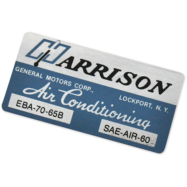 1965 Pontiac GTO/LeMans/Tempest HARRISON AIR CONDITIONING EVAPORATOR BOX DECAL EBA-70-65B EACH | DT0214