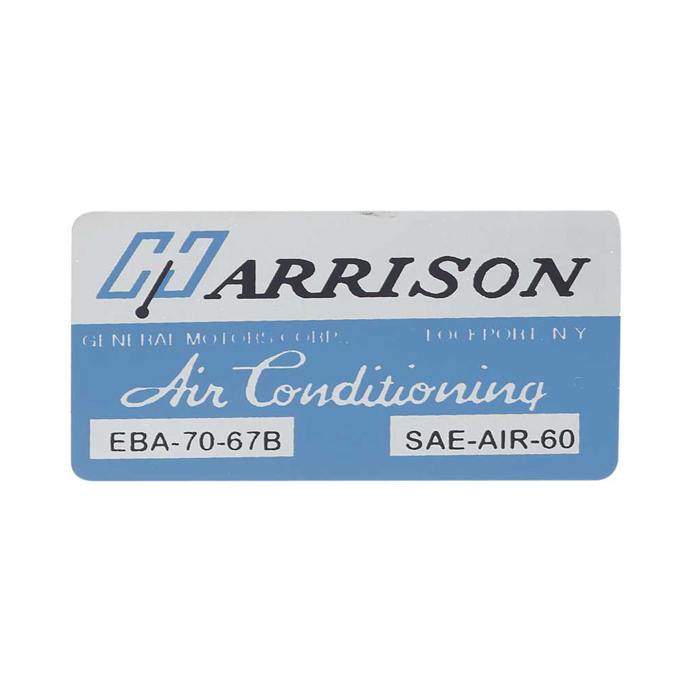 1967 Pontiac GTO/LeMans/Tempest  HARRISON AIR COND EVAP BOX DECAL  (DT0216) | DC1871G