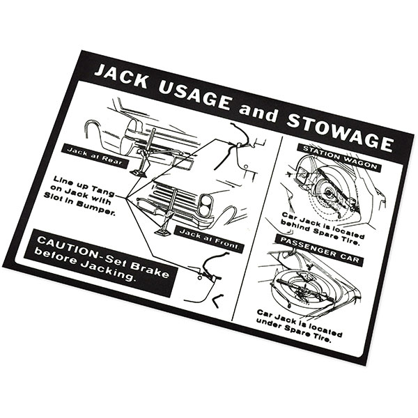 1965 Pontiac GTO/LeMans/Tempest  JACK INSTRUCTION LEMANS/TEMP/GTO (DT0007) | DC1918G