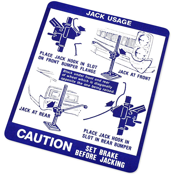 1967 Pontiac GTO/LeMans/Tempest  JACK INSTRUCTION LEMANS/TEMP/GTO (DT0009) | DC1921G