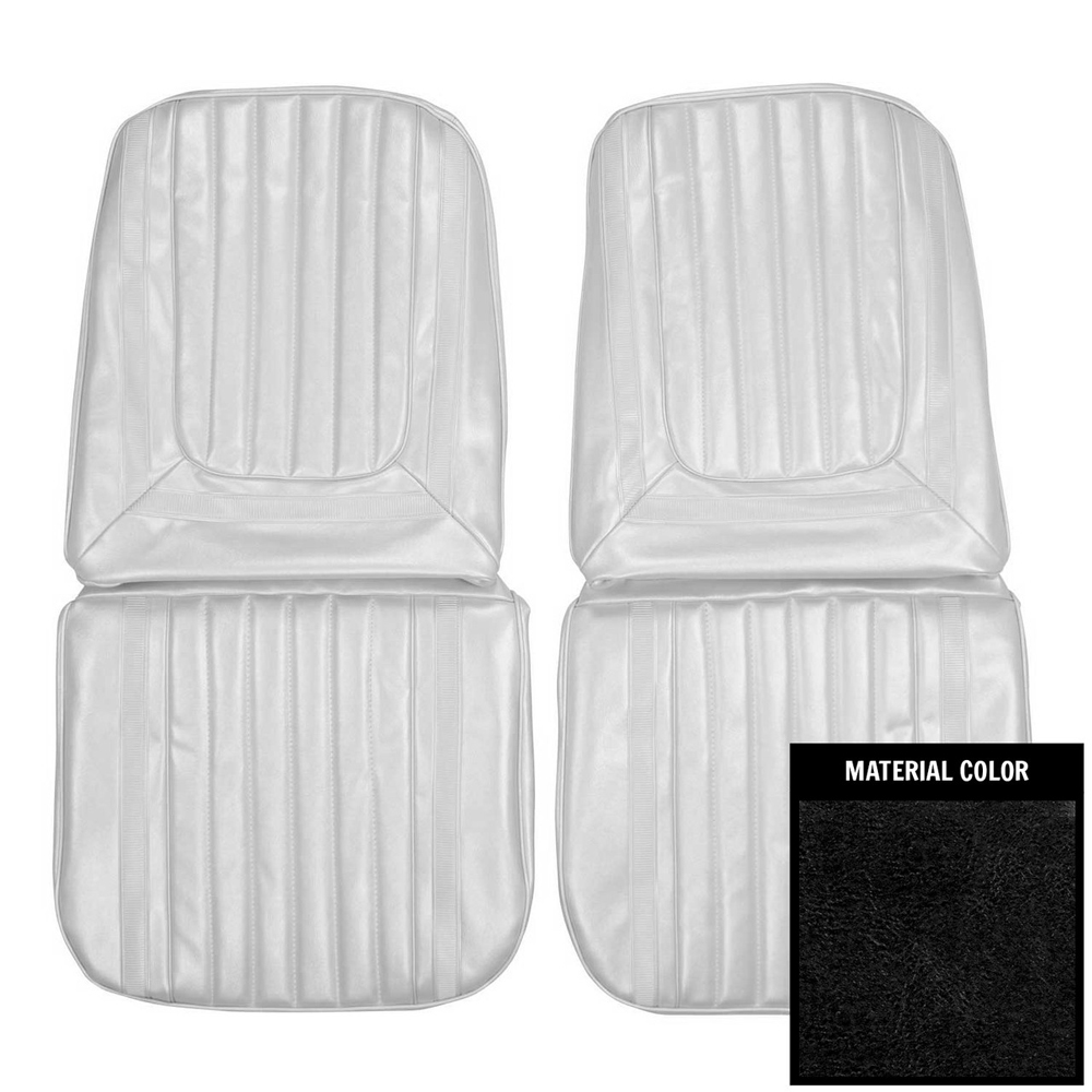 1969 Buick Skylark/GS/Regal/GN PUI SEAT COVERS (VERTICAL PLEATS WITH RAILROAD TRACK BORDER) - FRONT BUCKETS ONLY - PR | IN2180S