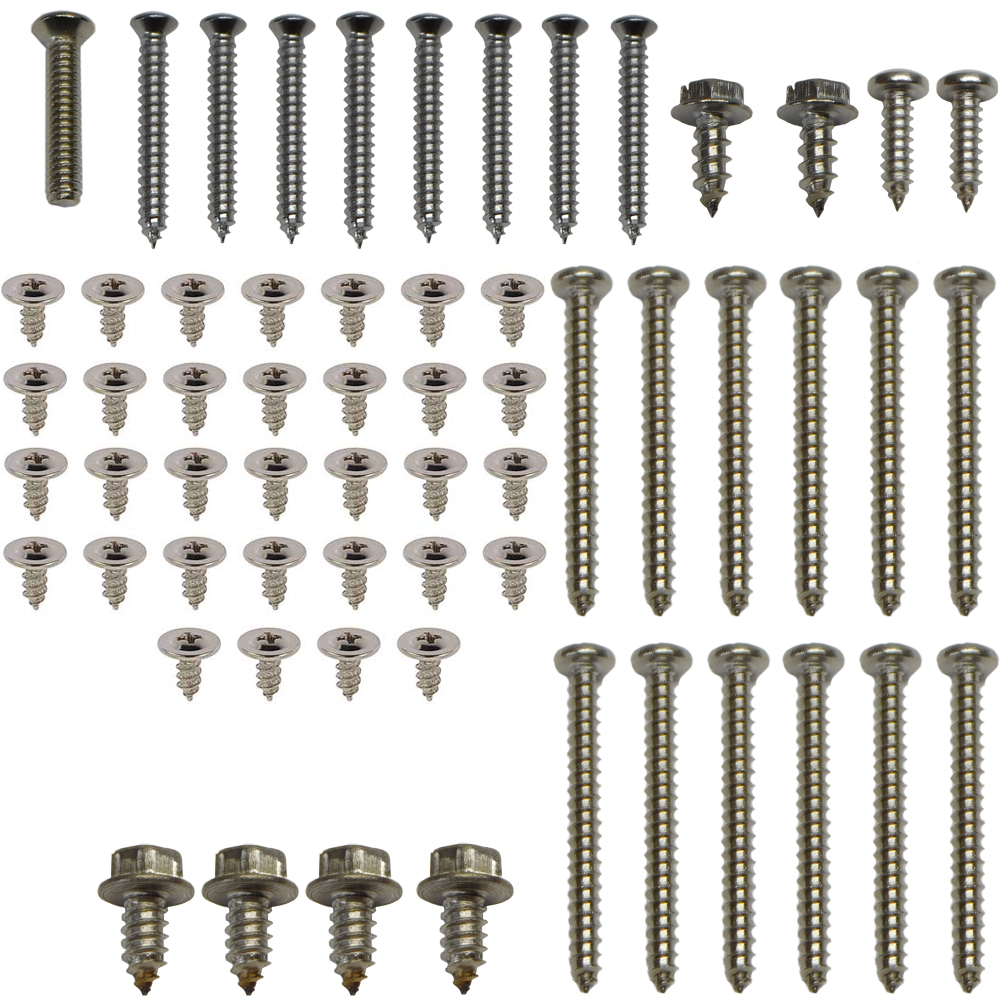 1971 Buick Skylark/GS/Regal/GN EXTERIOR SCREW KIT WITH WHEEL WELL MOLDING SCREWS (57 SCREWS) | HB2150S