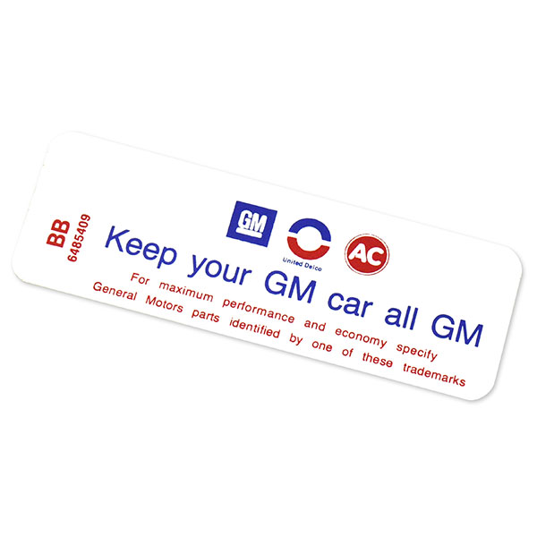 1970 Buick Skylark/GS/Regal/GN BUICK 350-4V KEEP YOUR GM CAR ALL GM DECAL (DB0363) | DC1587S
