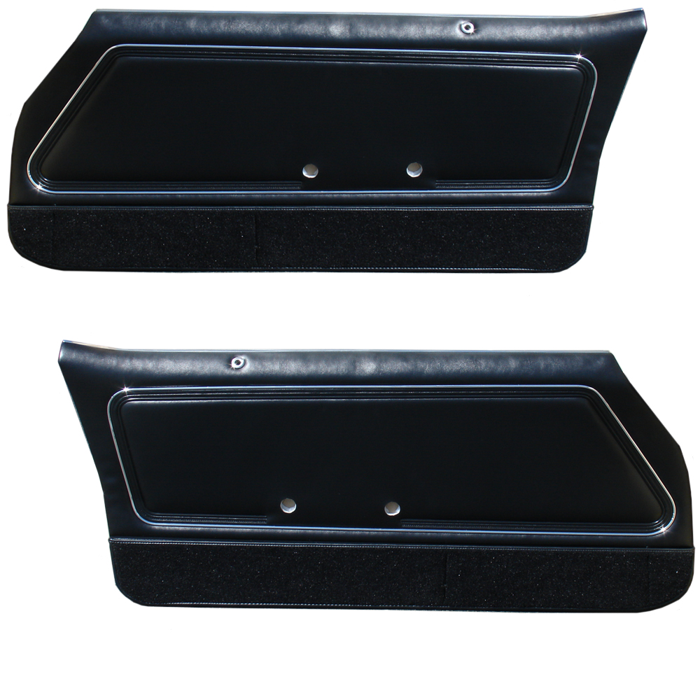 1981 Pontiac Firebird/TransAm FRONT DOOR PANELS (DELUXE ASSEMBLED) (ALL COLORS - IF ORDERING SILVER DOOR PANELS, CARPET WILL BE BLUE AND THERE WILL BE A BLUE MYLAR STRIPE NEXT TO THE CHROME MYLAR)** | IN2780F