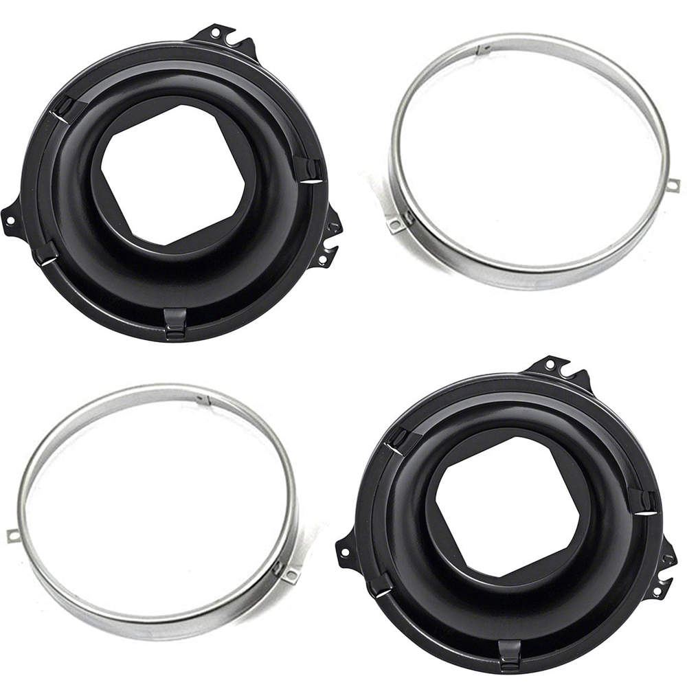 1968 Pontiac Firebird/TransAm HEADLAMP MOUNTING BUCKET - RH PAIR WITH RINGS (C&D) BULBS NOT INCLUDED | GH2630F