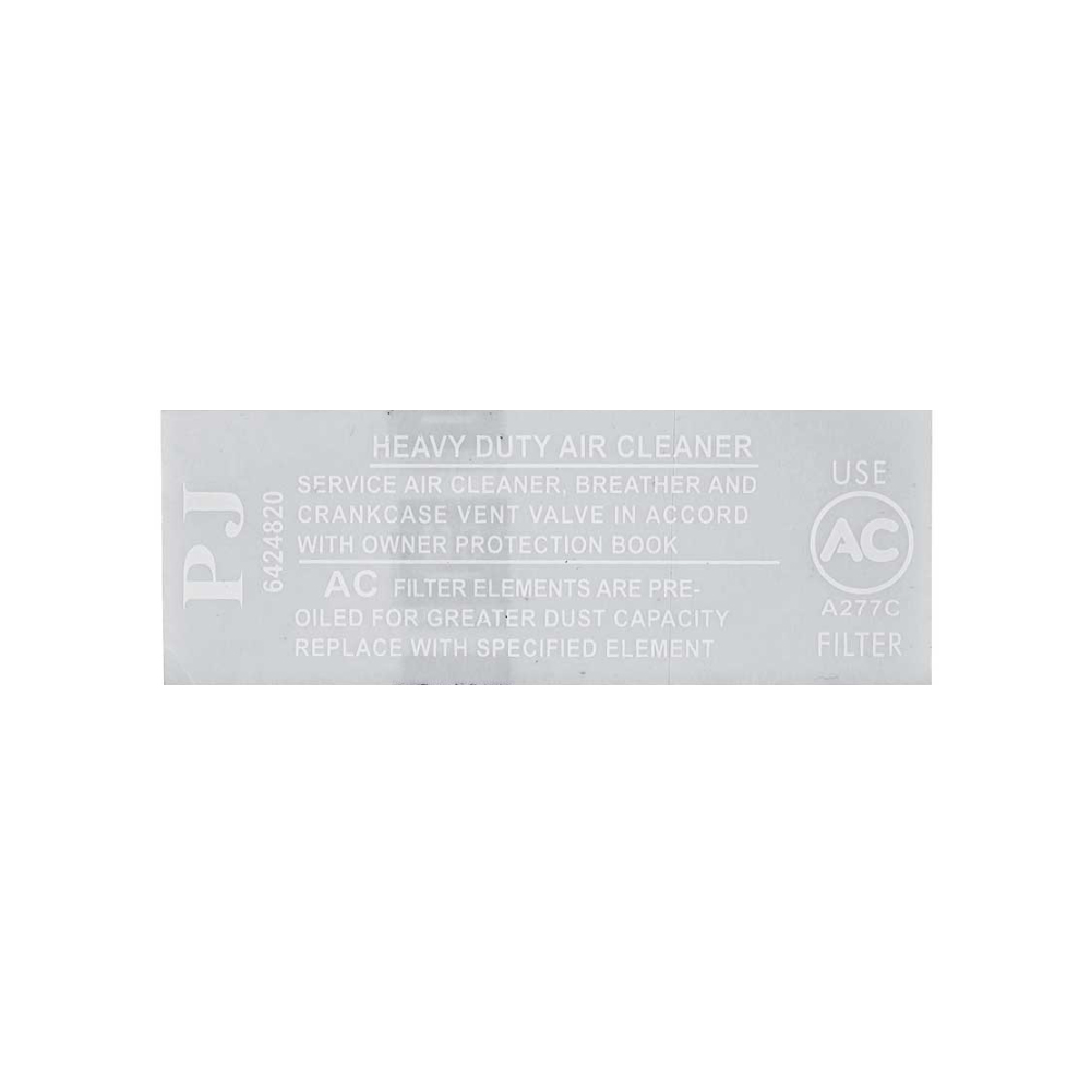 1968 Pontiac Firebird/TransAm ALL 2-V HEAVY DUTY AIR CLNR SERV INST DECAL WHITE  (DT0083) | DC1718F