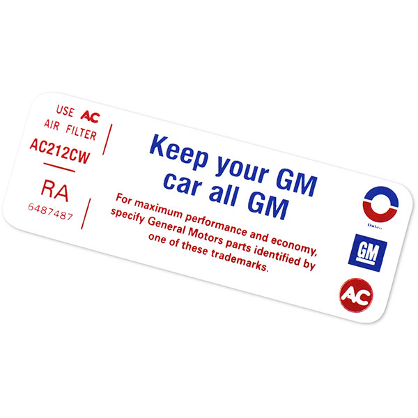 1973 Pontiac Firebird/TransAm V8-4V KEEP YOUR GM ALL GM DECAL RA 6487487 EACH | DT0339