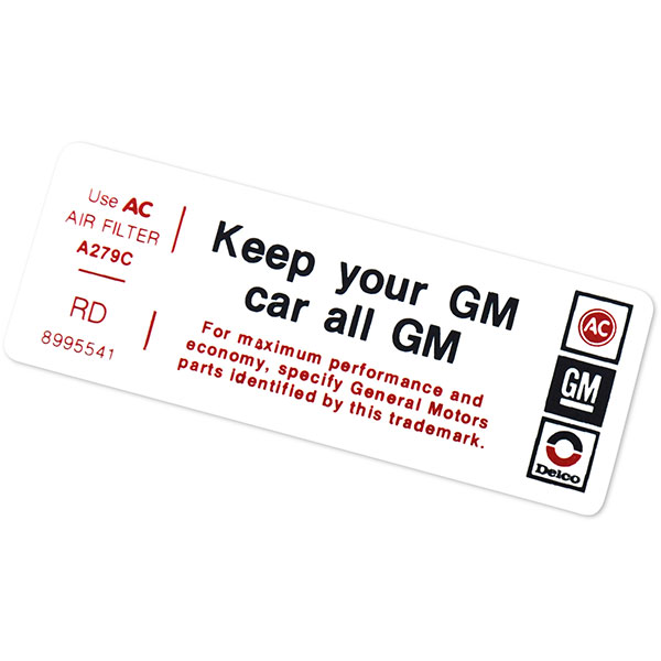 1977 Pontiac Firebird/TransAm ALL 4-V KEEP YOUR GM CAR ALL GM DECAL RD 8995541 EACH | DT0482