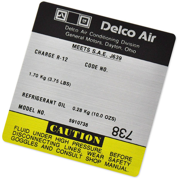 1981 Pontiac Firebird/TransAm DELCO AIR CONDITIONING COMPRESSOR DECAL 5910738 EACH | DT0442