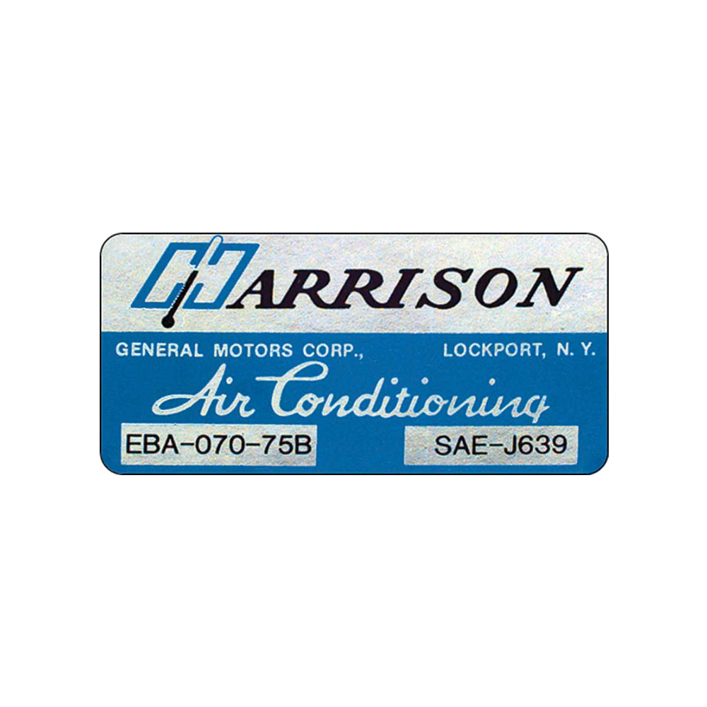 1975 Pontiac Firebird/TransAm HARRISON AIR CONDITIONING EVAPORATOR BOX DECAL  (DT0276) | DC1800F