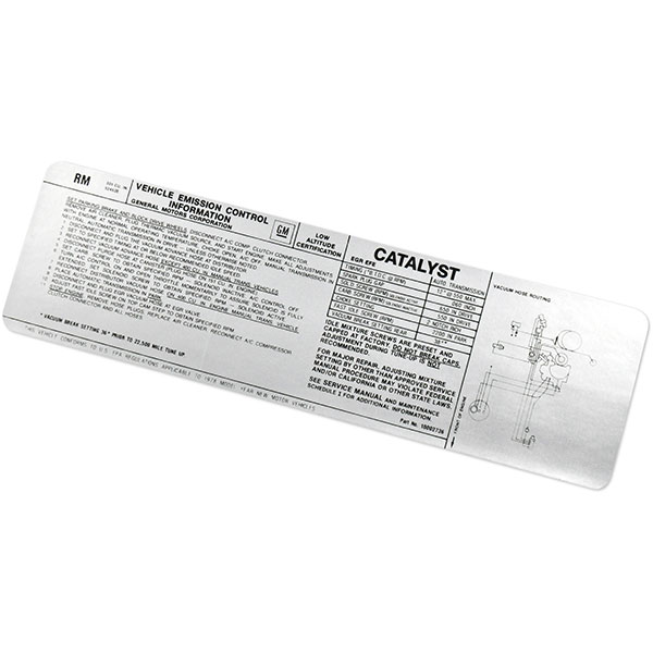 1978 Pontiac Firebird/TransAm 301 AT EMISSION DECAL US RM 10002736 | DT0521