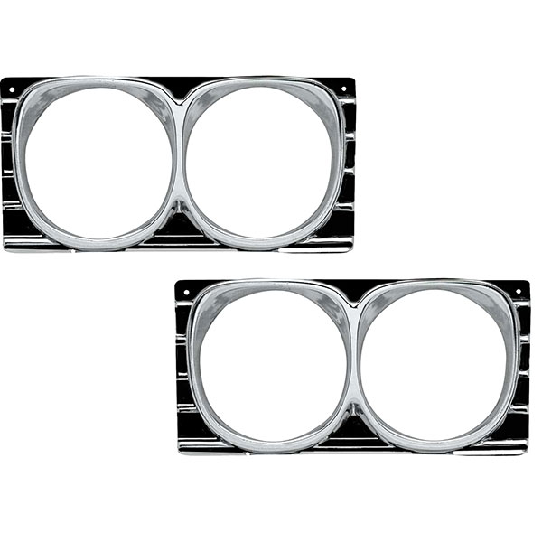 1967 Chevrolet Impala/Caprice/Bel Air HEADLAMP BEZEL (CHROME & BLACK) - PAIR | GH2820P
