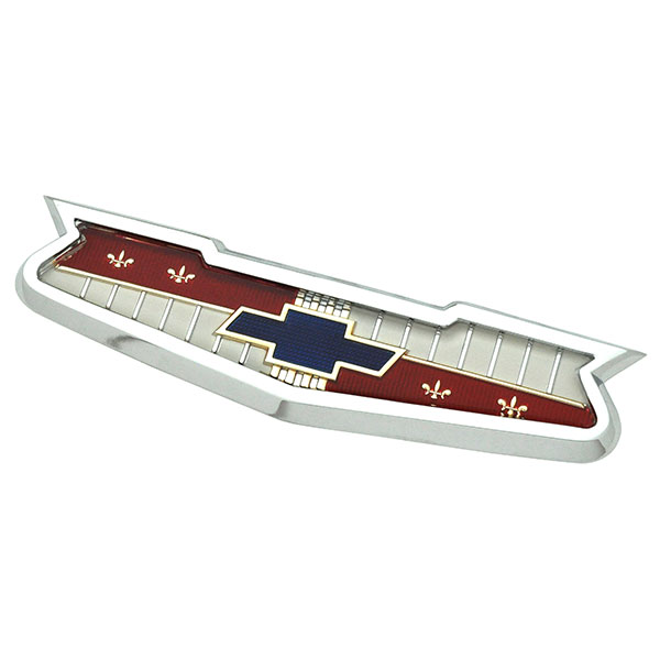 1960 Chevrolet Impala/Caprice/Bel Air IMPALA TRUNK EMBLEM ASSEMBLY FOR 6 CYLINDER (COMPLETE WITH CHROME BEZEL AND FASTENERS) | EM2466P